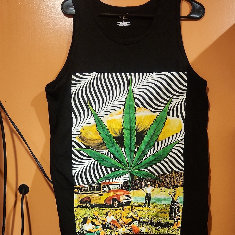 Black Graphic Tank Top